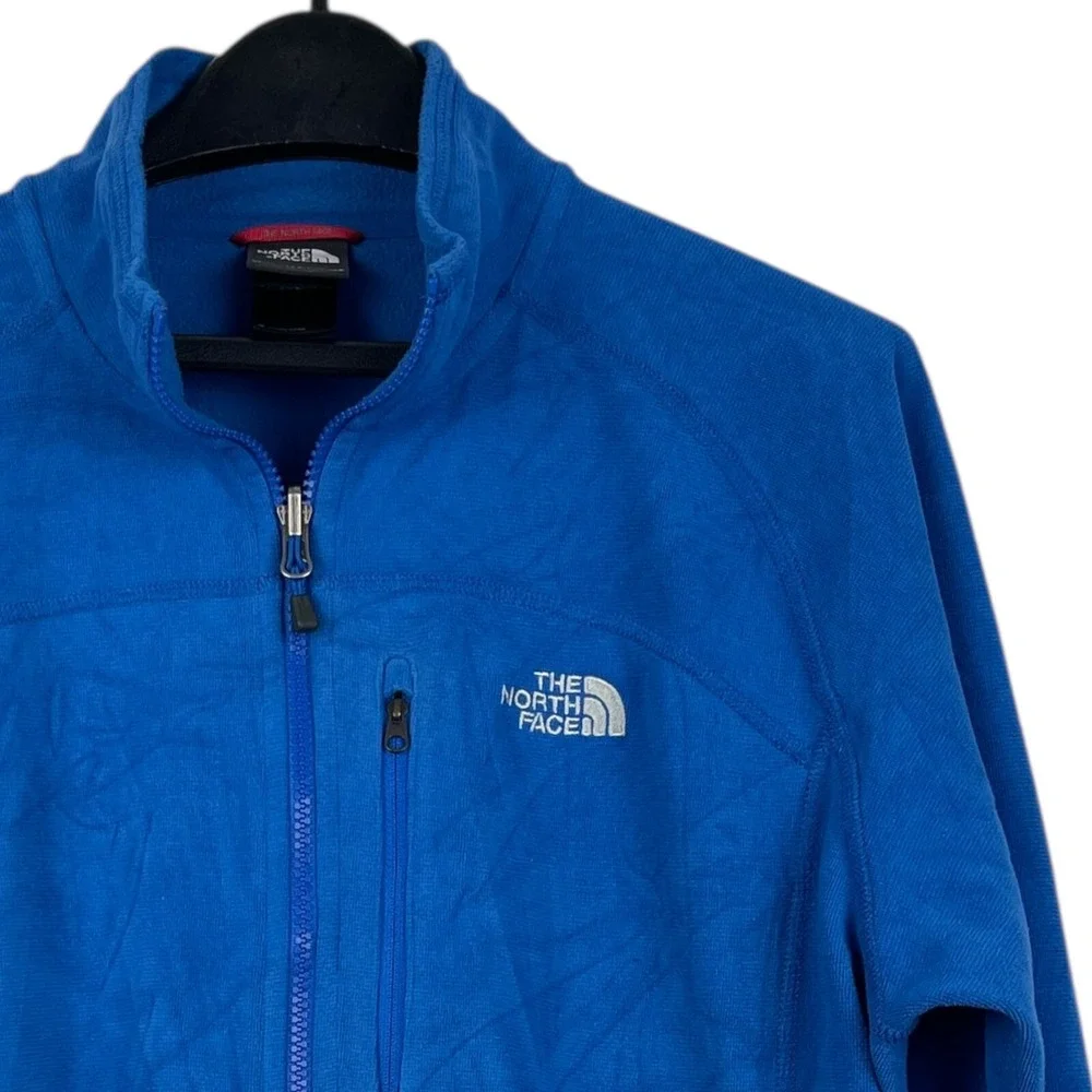 The North Face Texture Cap Rock Mens L Polartec Fleece Jacket ‎ Full Zip *Read